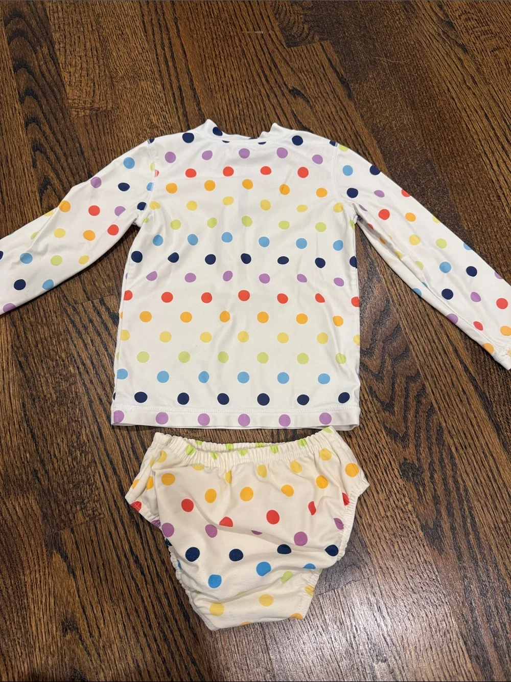 Primary Polka Dot Two Piece Swimsuit with Rashguard 18-24 Months
